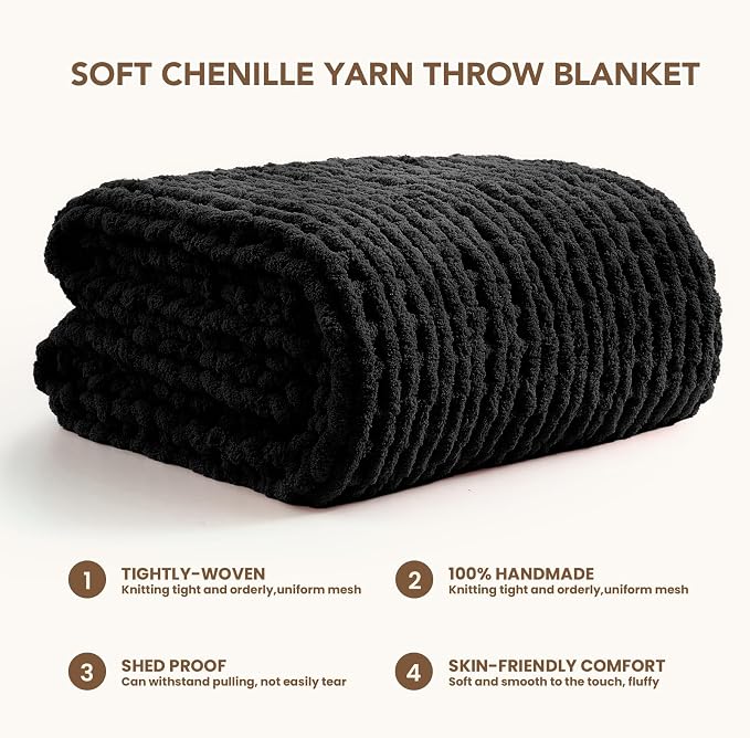 L'AGRATY Chunky Knit Throw Blanket - Image 3