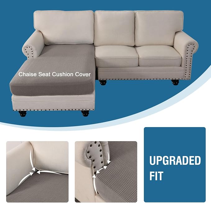 H.VERSAILTEX Sectional Couch Covers 1 Piece Chaise Slipcover L Shape Separate - Image 4