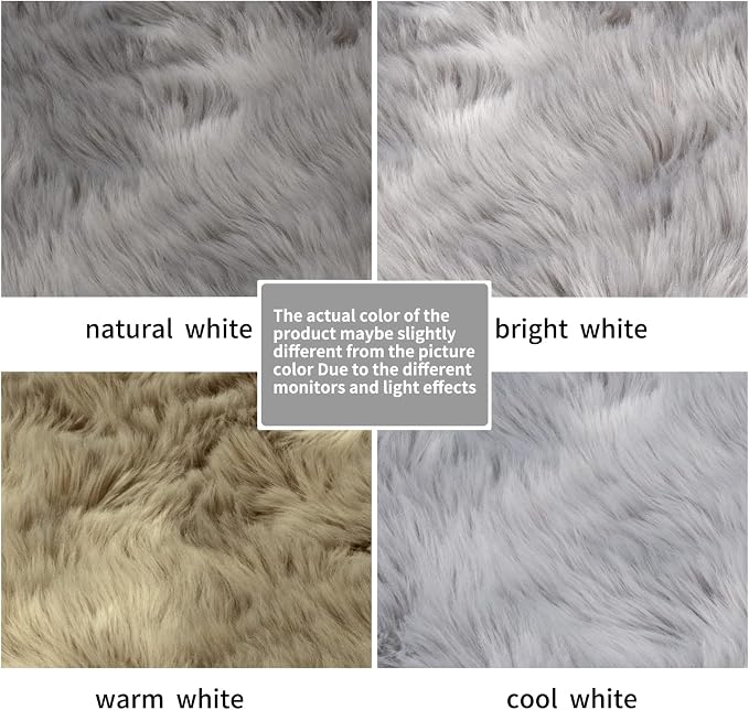 SERISSA 4x6 Fluffy Grey Faux Fur Area Rug - Image 6