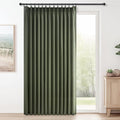 Topfinel 96 Inches Long Pinch Pleated Semi Sheer Curtains, Olive Green Linen by Topfinel
