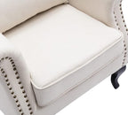 Mid Century Modern Accent Chair Upholstered Armchair Comfy Linen Fabric Single - Image 6
