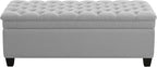WUTUTUEE 51" Fabric Storage Ottoman Bench, Upholstered Rectangle End of Bed by WUTUTUEE