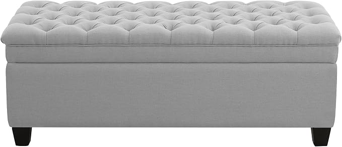 WUTUTUEE 51" Fabric Storage Ottoman Bench, Upholstered Rectangle End of Bed by WUTUTUEE