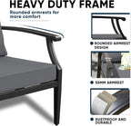 4-Piece Patio Conversation Set, Oversized Outdoor Metal Furniture Set - Image 3