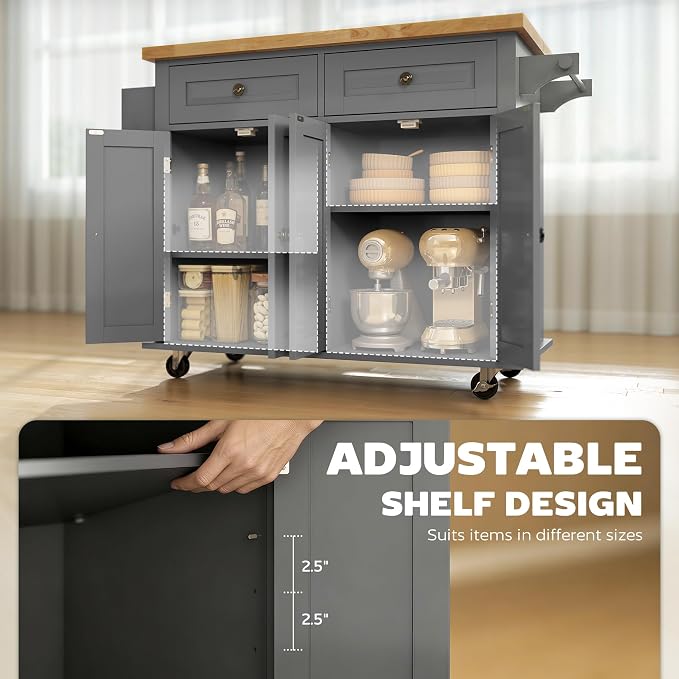 HOMCOM Kitchen Island Cart - Image 4