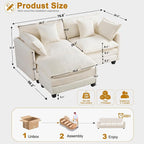 Cloud Chenille L-Shaped Sofa - Image 2