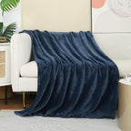 Stone Blue Fleece Plush Throw Blanket 50"x60"for Couch Fuzzy Cozy Flannel | by JIAHANNHA