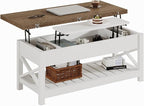 ChooChoo Farmhouse Lift Top Coffee Table, Converts to Dining Table - Image 7