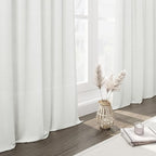 Linen Off White Curtains 120 inch Extra Long - Image 6