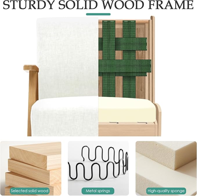 2 Pcs Home Accent Chair Mid Century Modern Accent Chair - Image 4