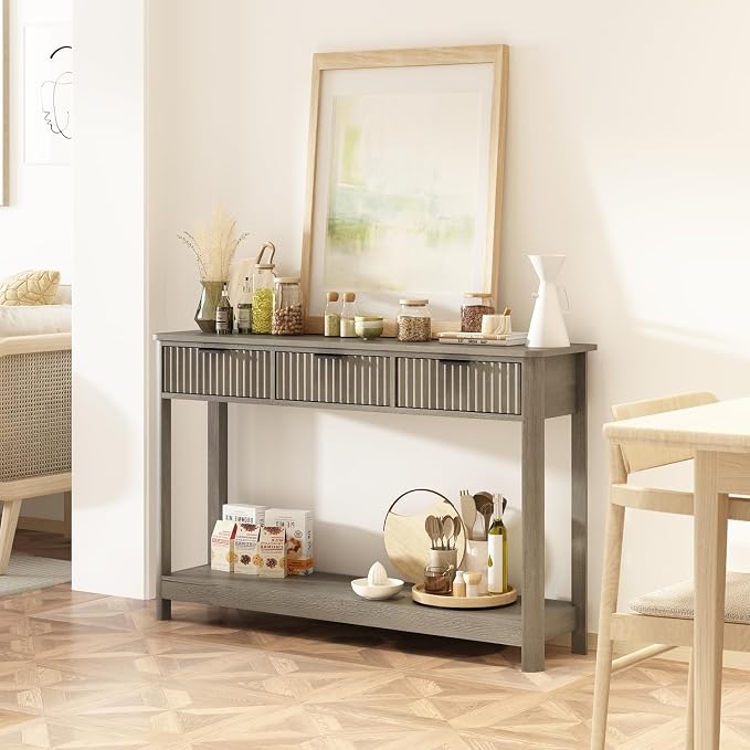 RUSTOWN Fluted Wood Console Table - Image 8