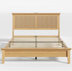 Lifezone Wood Queen Bed, Solid Wood Bed - Image 3