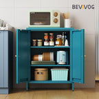Bevivog Bathroom Floor Storage Cabinet, Metal Storage Sideboard - Image 2