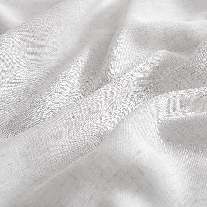 MIULEE Bleached Linen Kitchen Curtain 36 Inch Length 2 Panels Farmhouse | - Image 6