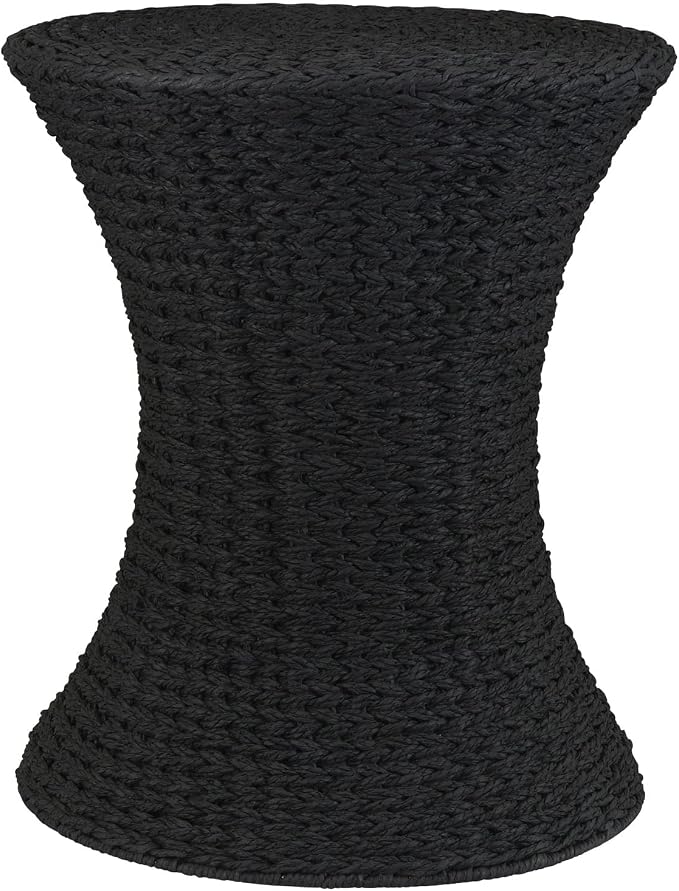 Household Essentials Black Paper Rope Hourglass Side Table by HouseholdEssentials