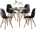 5-Piece 35.5" Round Dining Table Set, Small Kitchen Table Chairs Set of 4 by LECAFURHL