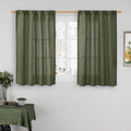 Olive Green Linen Curtains 40 Inch by LAMIT