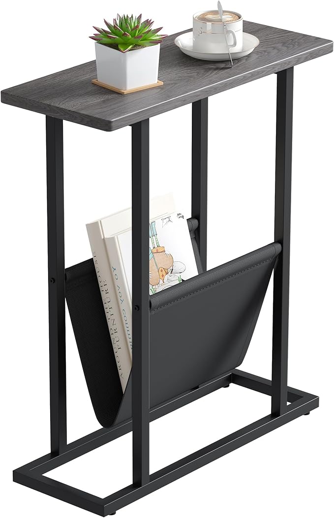 Yusong Narrow Side Table for Small Spaces, Small End Table by Yusong
