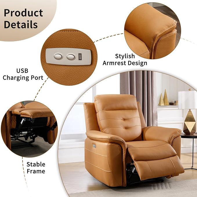 ANJ 3-Piece Faux Leather Power Recliner Sofa Set - Image 4