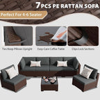 KIGOTY 7-Piece Patio Furniture Set, All-Weather PE Rattan Outdoor Sectional Sofa - Image 5