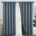 SimpleHome Stone Blue 100% Blackout Curtains Room Darkening Living Room 84L | by SimpleHome