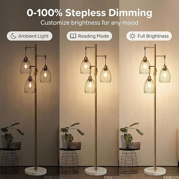 Torondo Dimmable Floor Lamps for Living Room, Industrial Standing Lamp - Image 3