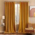MIULEE Velvet Blackout Curtains 52x96 inches 2 Panels Mustard Yellow | Luxury by MIULEE