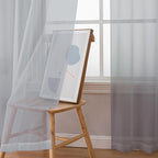 Simplebrand Light Grey Sheer Curtains 90 Inches Long 2 Panels, Light Filtering - Image 3