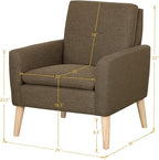 Mid-Century Accent Chair, Modern Fabric Comfy Upholstered Armchair - Image 3