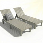 Lounge Chair Outdoor, High-Impact PP 5 Position Adjustable Tanning Chair by EFU