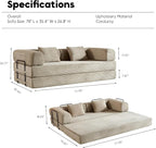 ZEIINPA Corduroy Floor Sofa Bed, Convertible Folding Couch Bed - Image 2