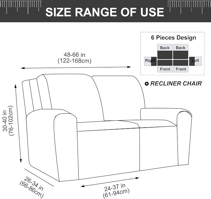 Genina Recliner Loveseat Cover Stretch Couch Covers Sofa slipcover - Image 5