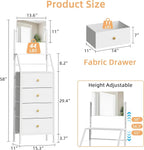 HIGDBFE 4-Drawer Dresser with Mirror, Vanity with 2-Tier Shelves, Fabric Chest - Image 2