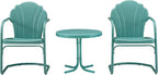 Crosley Furniture Tulip 3-Piece Outdoor Chair and Side Table Set, Retro Metal - Image 2