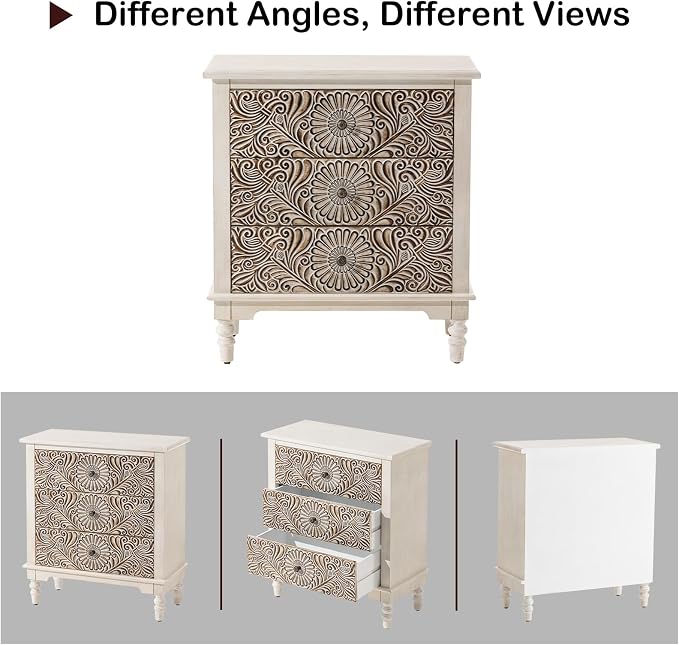 HOMPUS Farmhouse 3-Drawer Dresser - Image 7