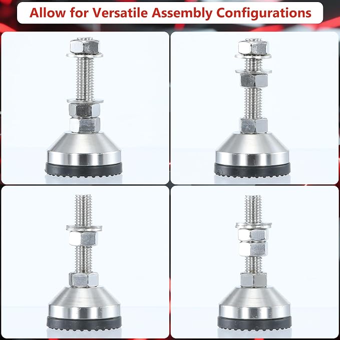 Heavy Duty 2000 lb Capacity Stainless Steel Adjustable Leveling Feet - Image 4