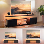 Cubehom Black TV Stand, Glass TV Stands - Image 2