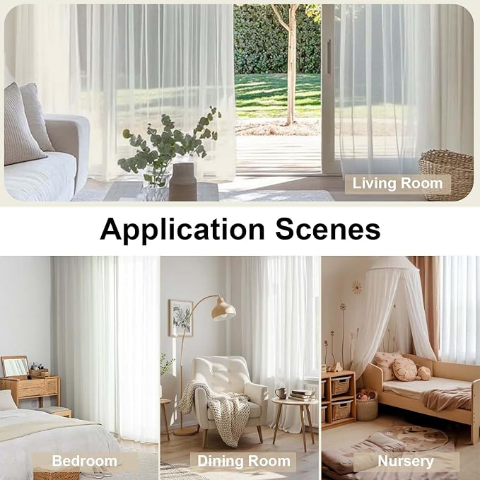 Sheer Curtains 90 Inches Long, Elegant Sheer Curtains - Image 6