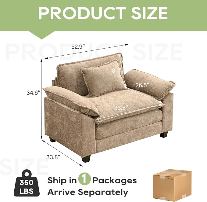 Oprisen Modular Sectional Sofa, Comfy Cloud Couch Sectional Sofa, Chenille Sofa - Image 2