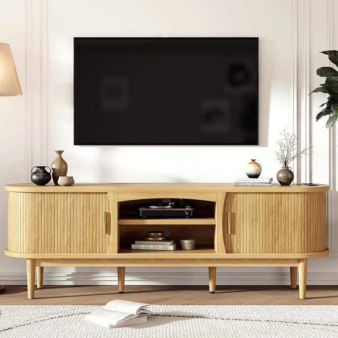 Decofy Mid Century TV Stand for TVs up to 65 Inches, Entertainment Center by Decofy