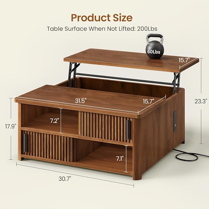 Itaar 31.5" Lift Top Coffee Table - Image 2