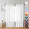 White Sheer Curtains 72 Inches Long 2 Panels, Soft Voile Light Filtering by Lecloud