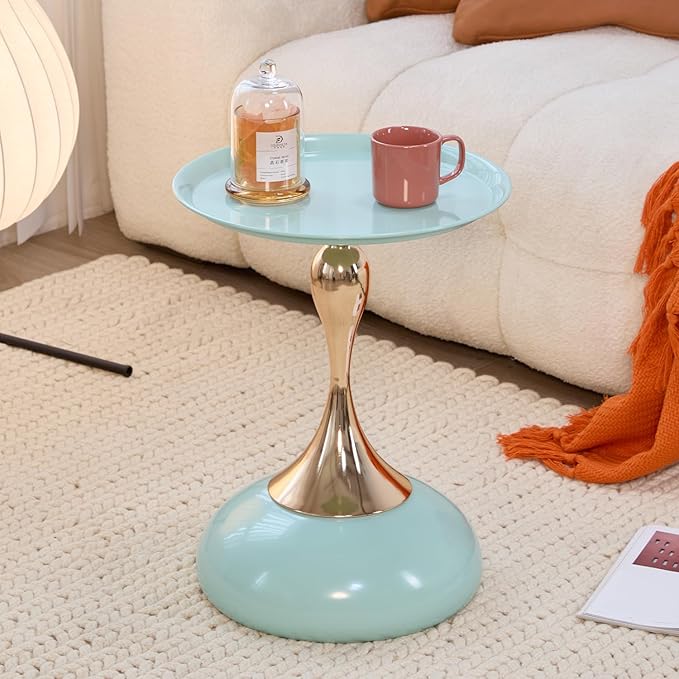 2-Pack Light Green Sleek Hourglass Side Table - Image 4