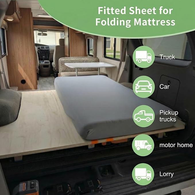 Stretchy Twin Fitted Sheet for 4 Inch Low Profile Mattress - Image 5