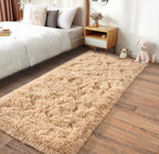 Pionblank Fluffy Runner Rugs for Bedroom 2x6, Camel | Modern Shaggy Area Rug - Image 2