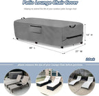 Waterproof Patio Lounge Chair Cover 2 Pack, Heavy Duty 600D Waterproof Outdoor - Image 2