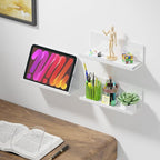 PAVSTINE Acrylic Wall Floating Shelves Set of 2, Wall Shelves White 12 Inch - Image 4