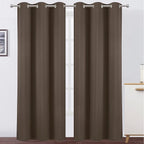 Chocolate Brown Thermal Blackout Curtains/42 x 95 Inch/Set of 2 Panels Room by Lemomo
