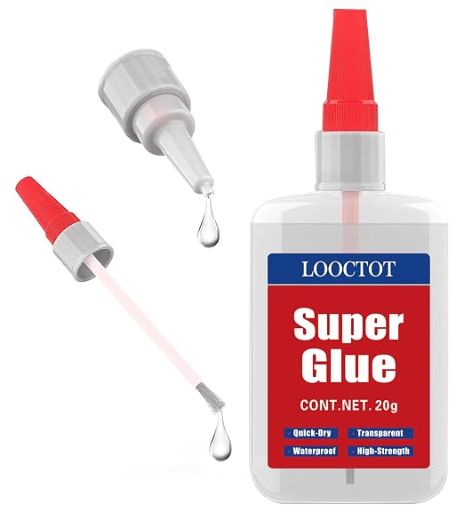 Super Glue with Brush Applicator & Nozzle, 3D Printer Thick Glue by LOOCTOT---ProfessionalGlue