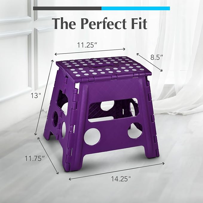 Handy Laundry Folding Step Stool 13 Inch – Sturdy Plastic Foldable Step Stool - Image 5